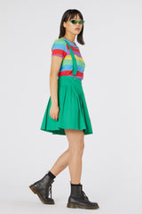Green Time Out Pleated Twill Pinafore - Dangerfield