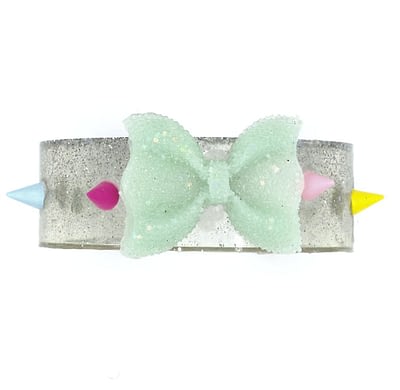 Glitter & Gloom Resin Cuff with Bow