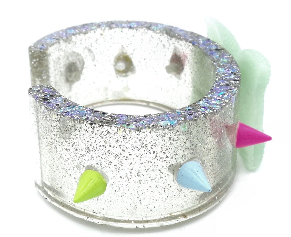 Glitter & Gloom Resin Cuff with Bow