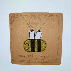 Bee Glitter Necklace - Bumblebee Design Treasures