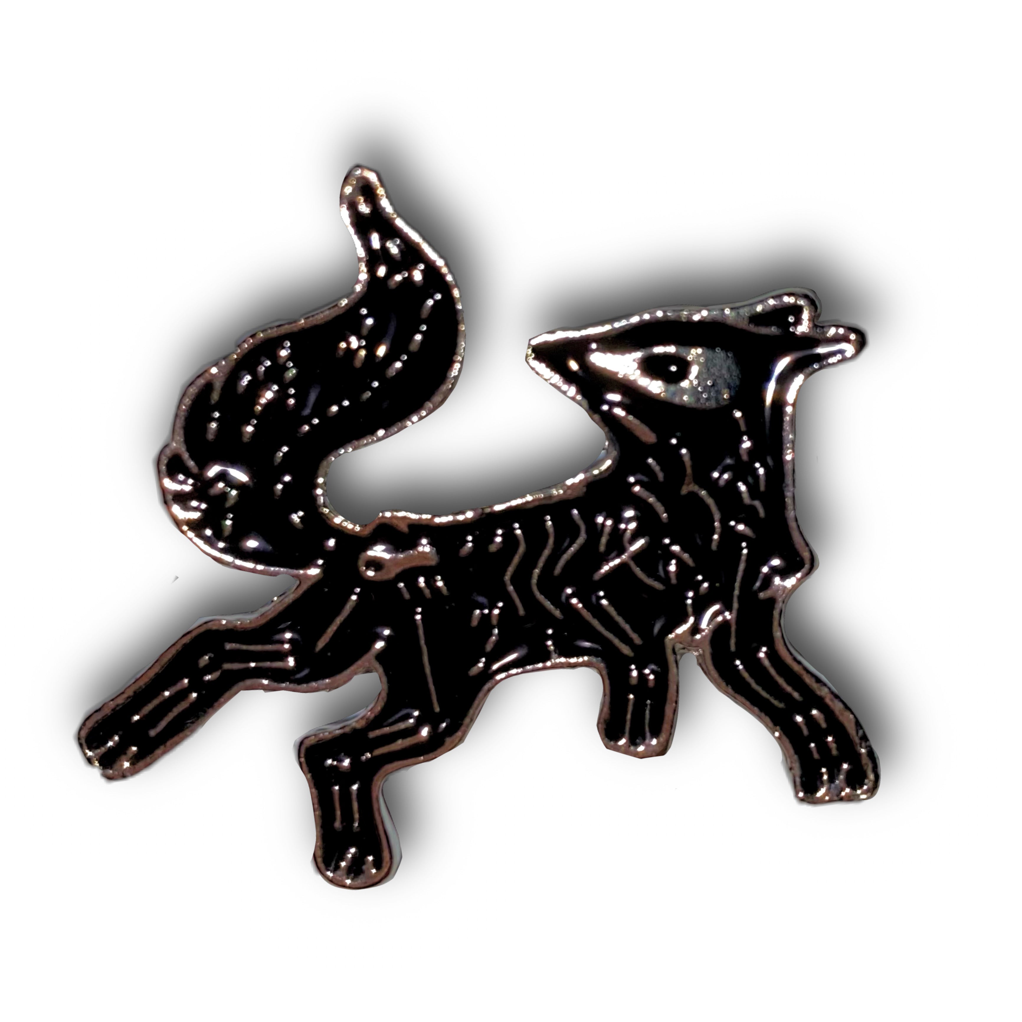 Skeleton Fox Enamel Pin Badge