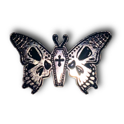 Coffin Butterfly Enamel Pin Badge
