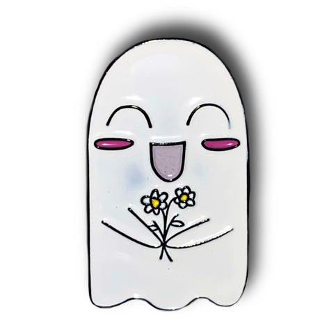 Flower Ghost Enamel Pin Badge