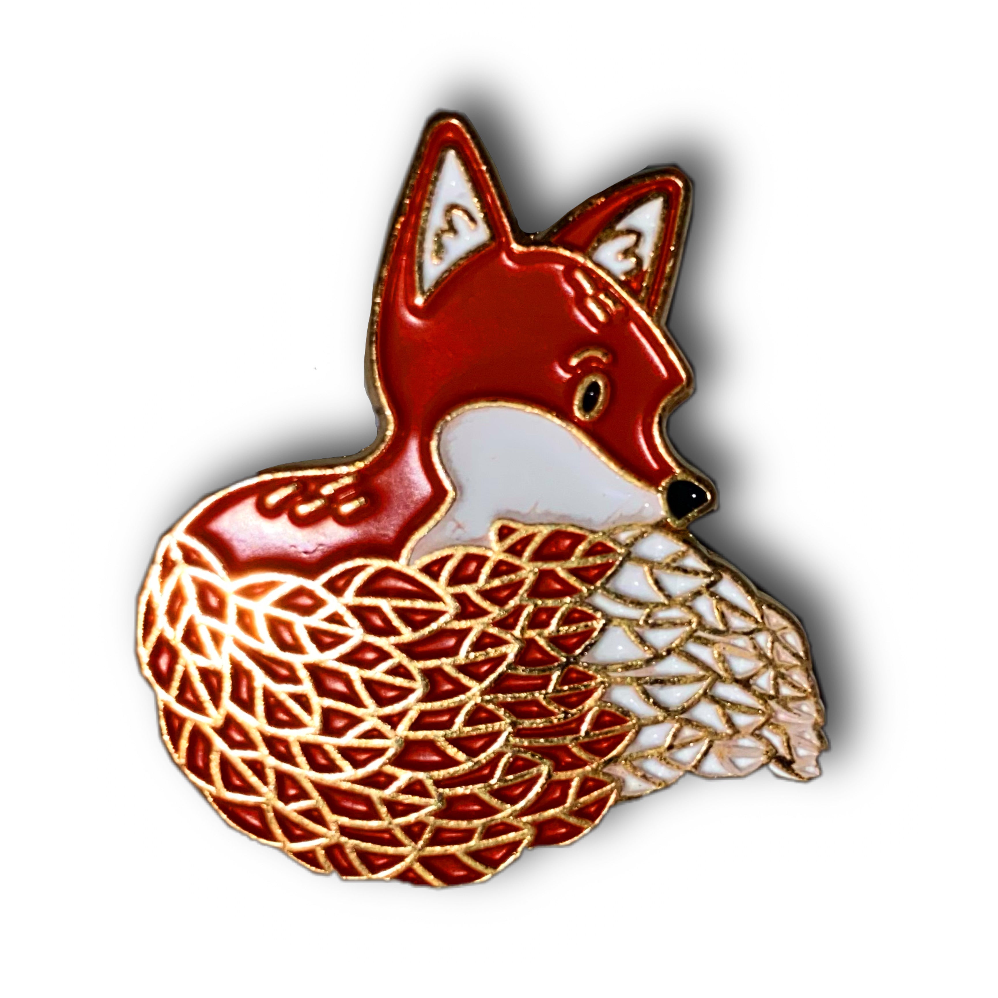 Autumn Fox Enamel Pin Badge