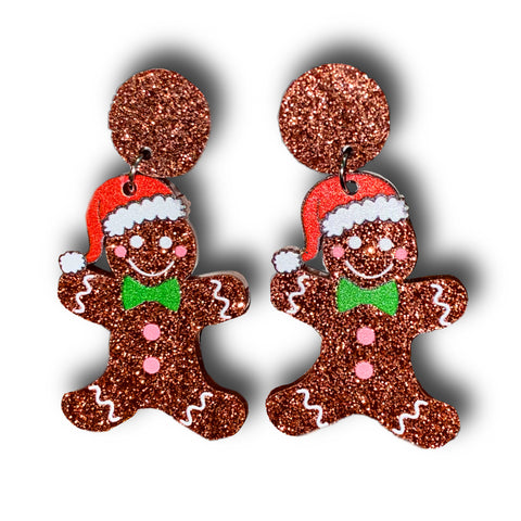 Gingerbread Man Acrylic Earrings