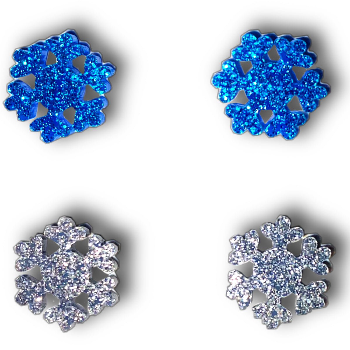 Glitter Snowflake Stud Earrings