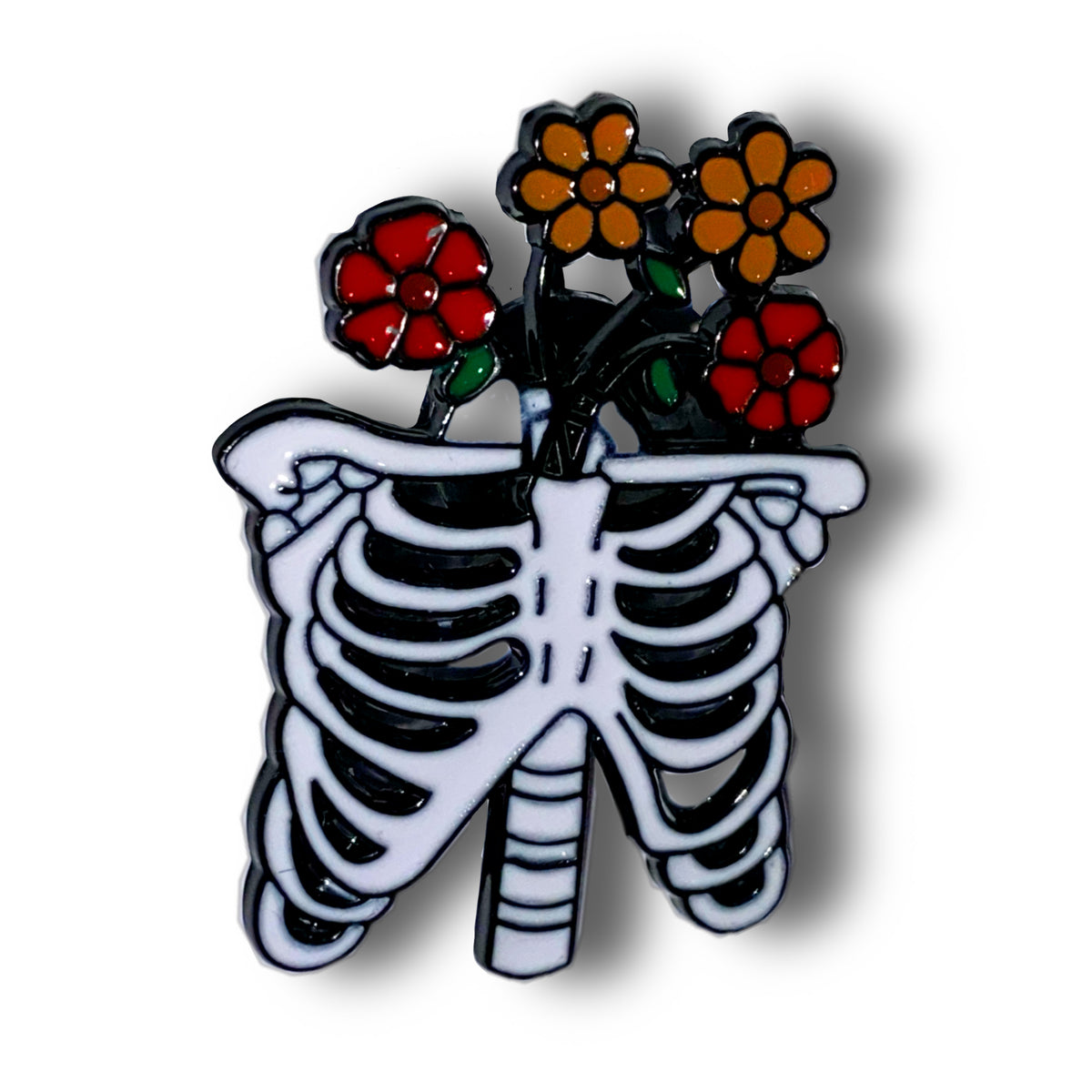 Rib Cage Enamel Pin Badge