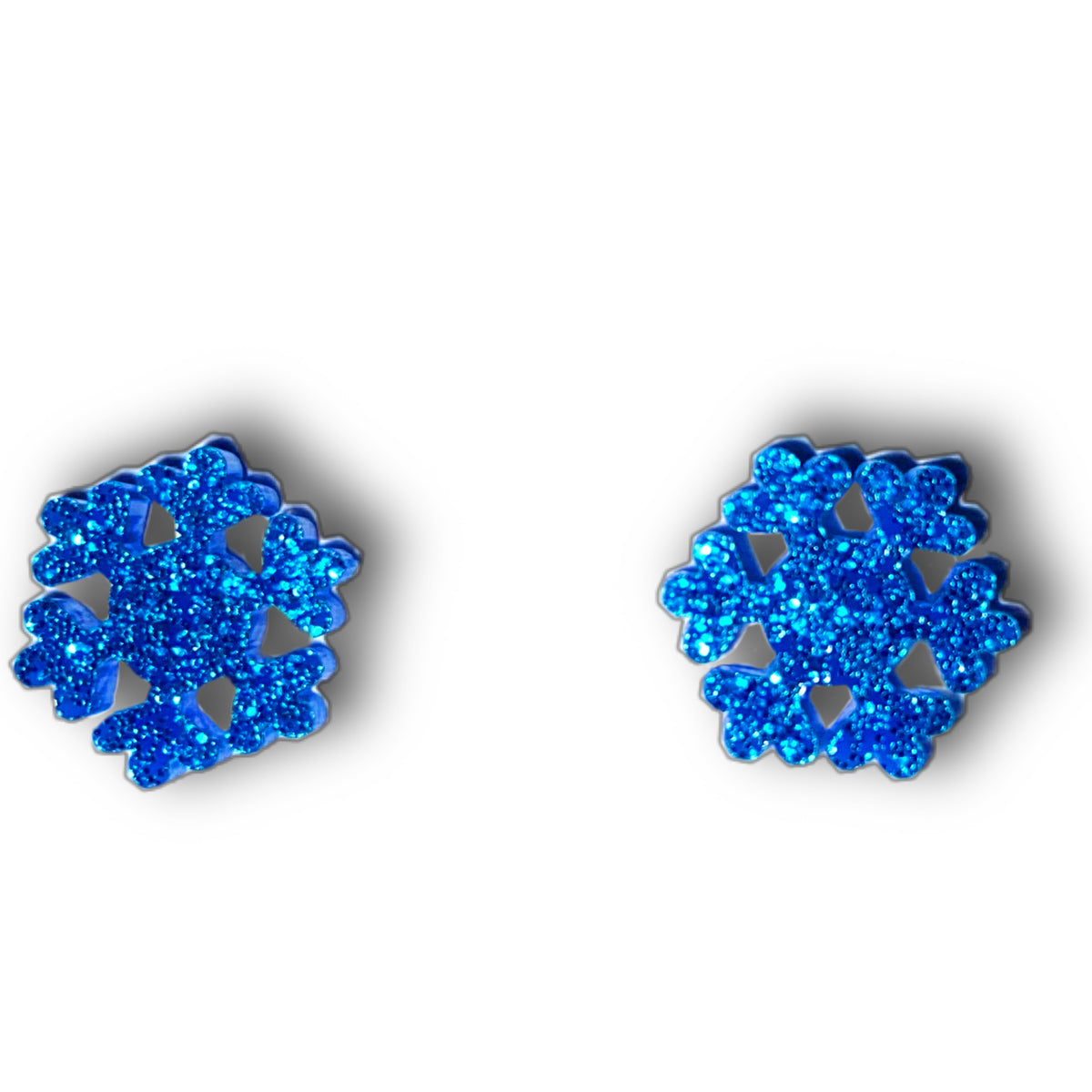 Glitter Snowflake Stud Earrings