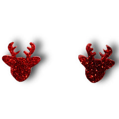 Glitter Reindeer Stud Earrings