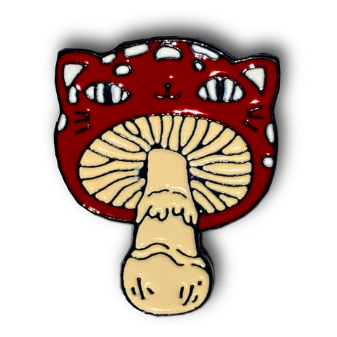 Mushroom Cat Enamel Pin Badge