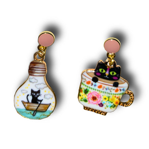 Kitten Lightbulb Earrings