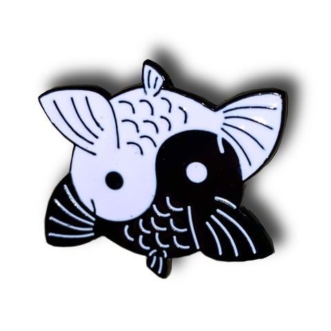 Fish Yin & Yang Enamel Pin Badge