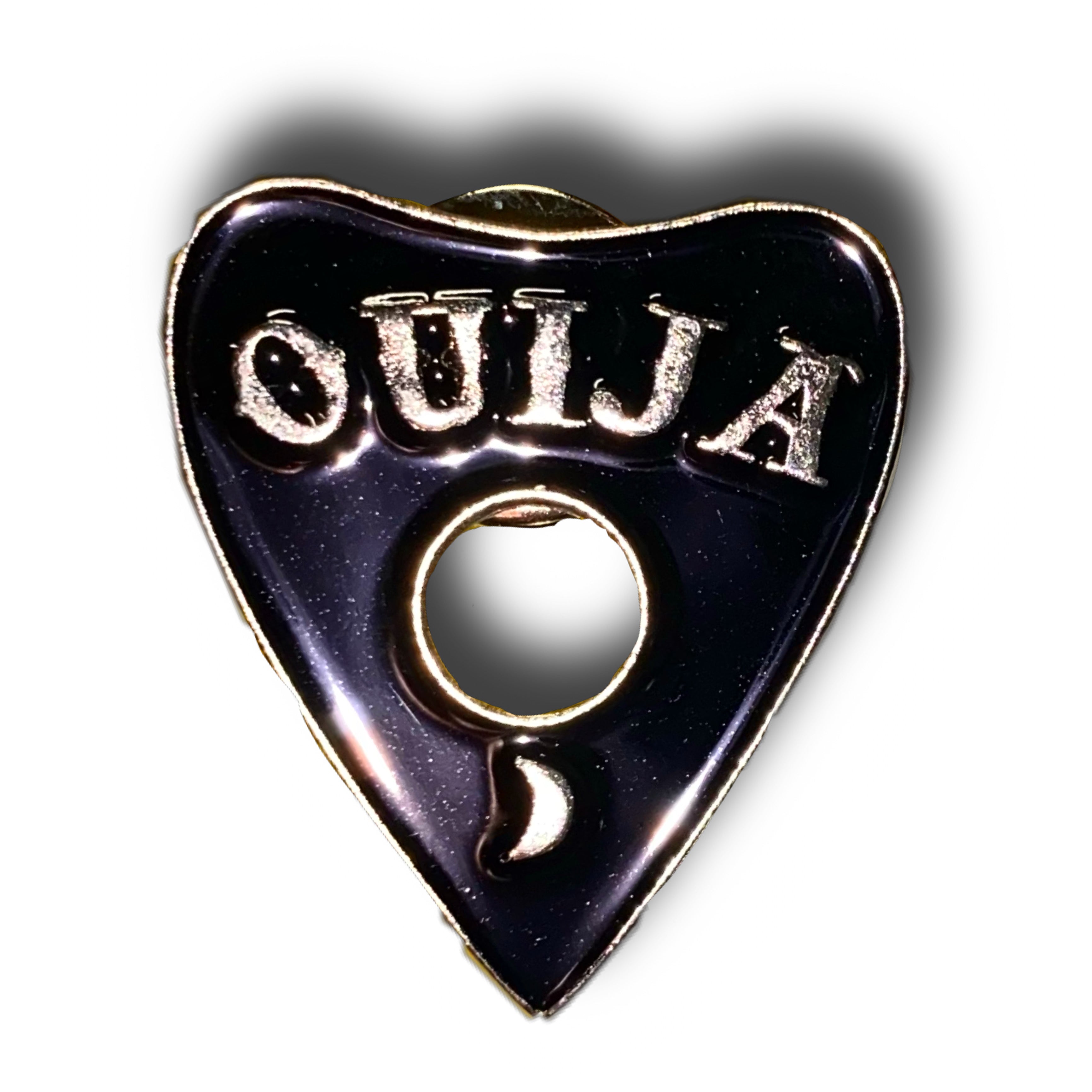 Black Ouija Planchette Enamel Pin Badge