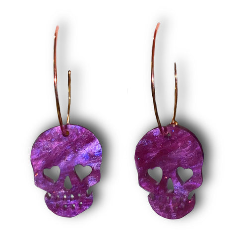 Hooped Skull Acrylic Earrings