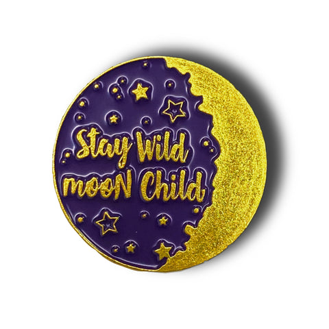 Stay Wild Moon Child Enamel Pin Badge