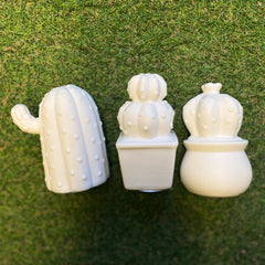 LED Ceramic Cactus x 3 Set