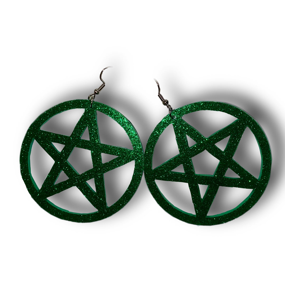 Glitter Pentagram Acrylic Earrings