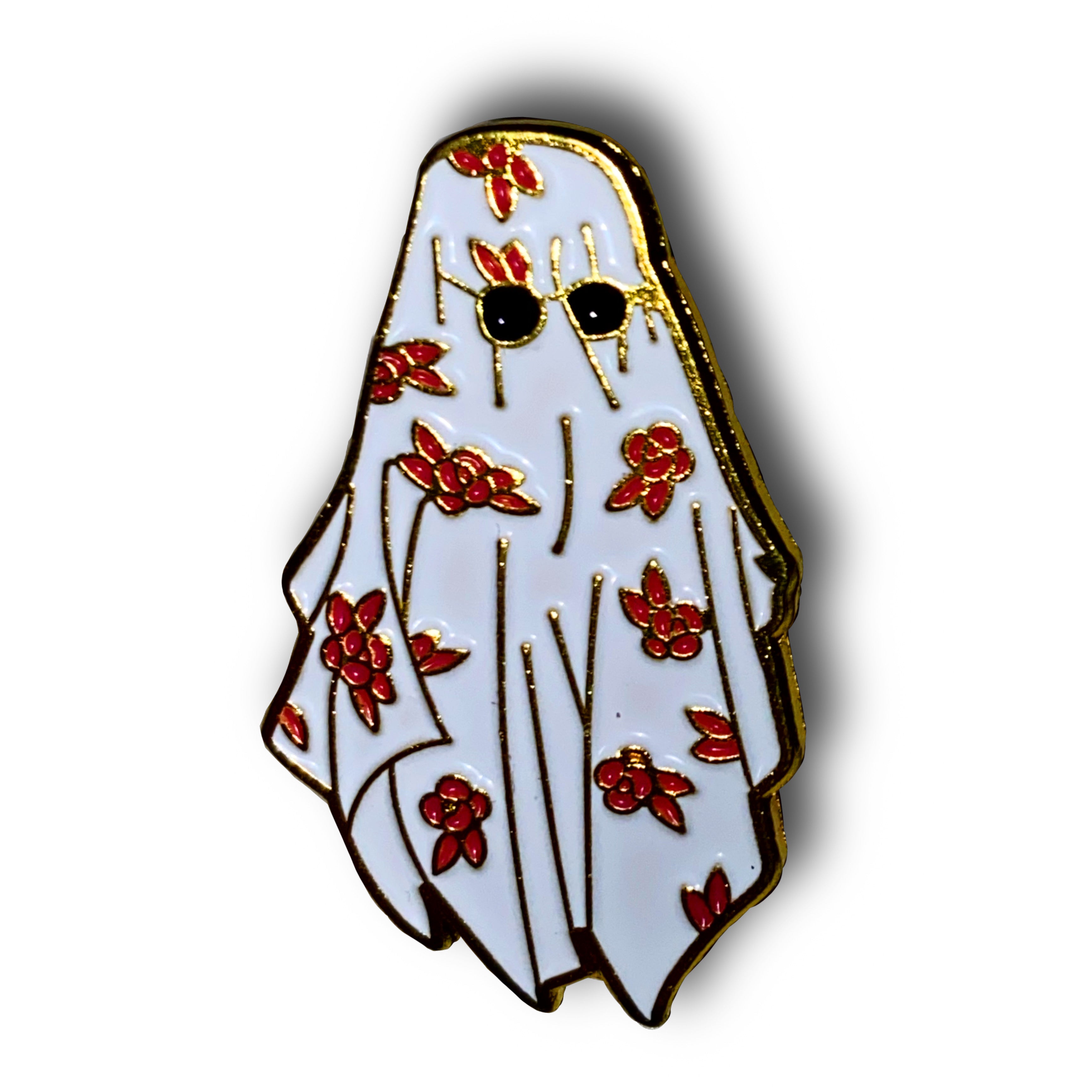 Floral Ghost Enamel Pin Badge