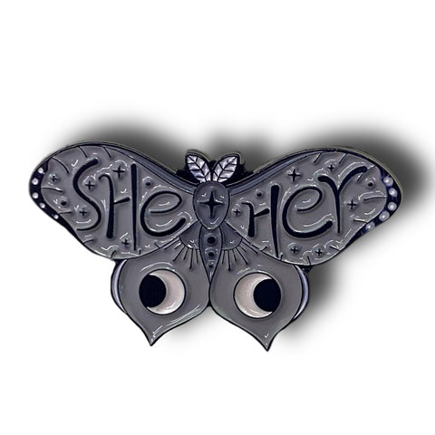 Pronoun Butterflies Enamel Pin Badges
