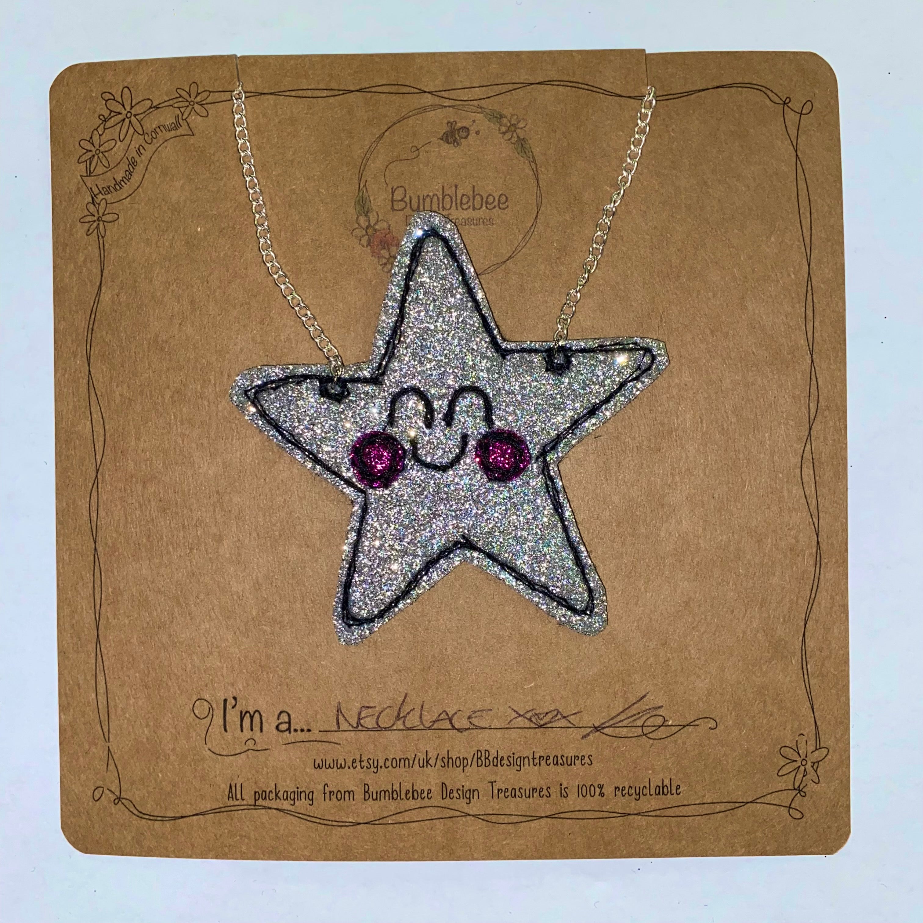 Star Glitter Necklace - Bumblebee Design Treasures