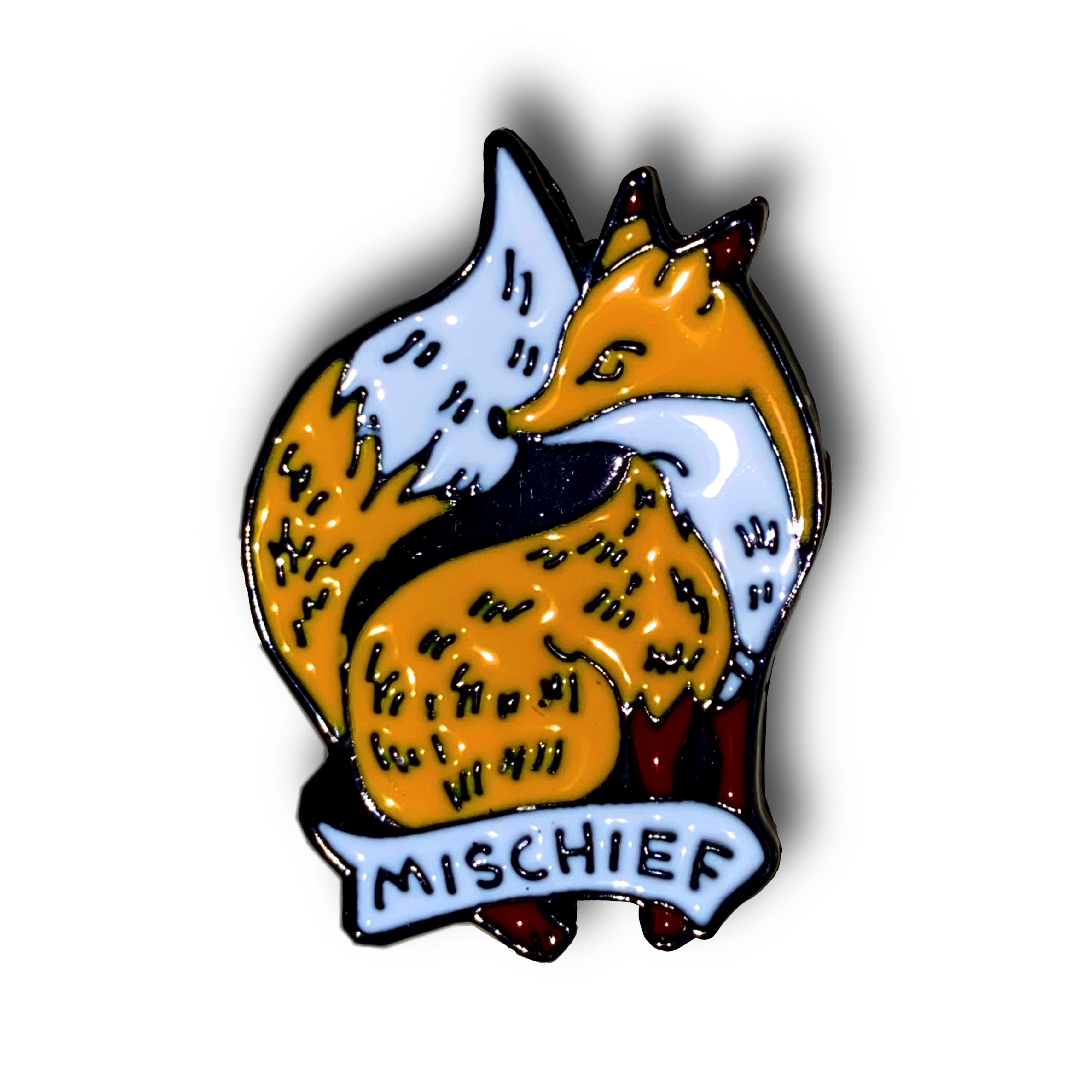 Mischief Fox Enamel Pin Badge