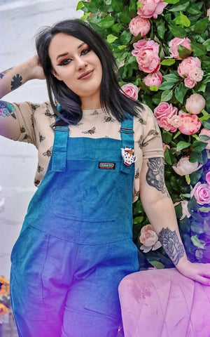 Ink Blue Corduroy Dungarees - Run & Fly (Last Available)