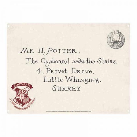 Harry Potter Letter Small Tin Sign (Last Available)