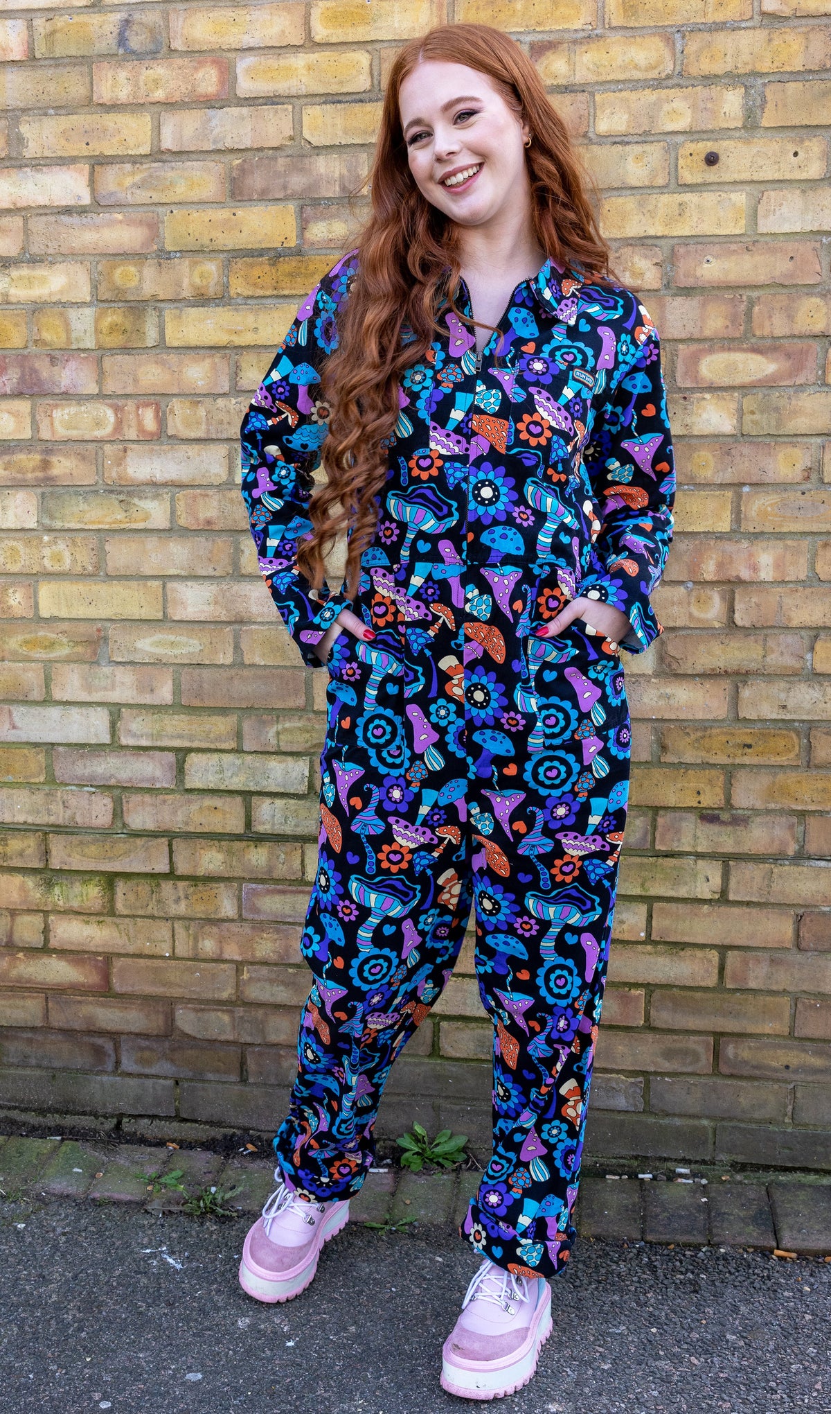 Mushroom Mayhem Stretch Twill Boiler Suit - Run & Fly