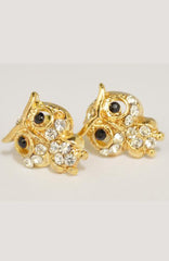 Cute Owl Gem Stud Earrings