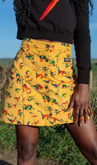 Rainbow Dinosaur Corduroy Mini Skirt - Run & Fly