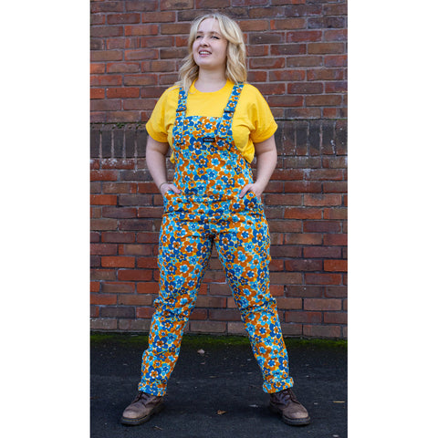 70's Floral Dungarees - Run & Fly
