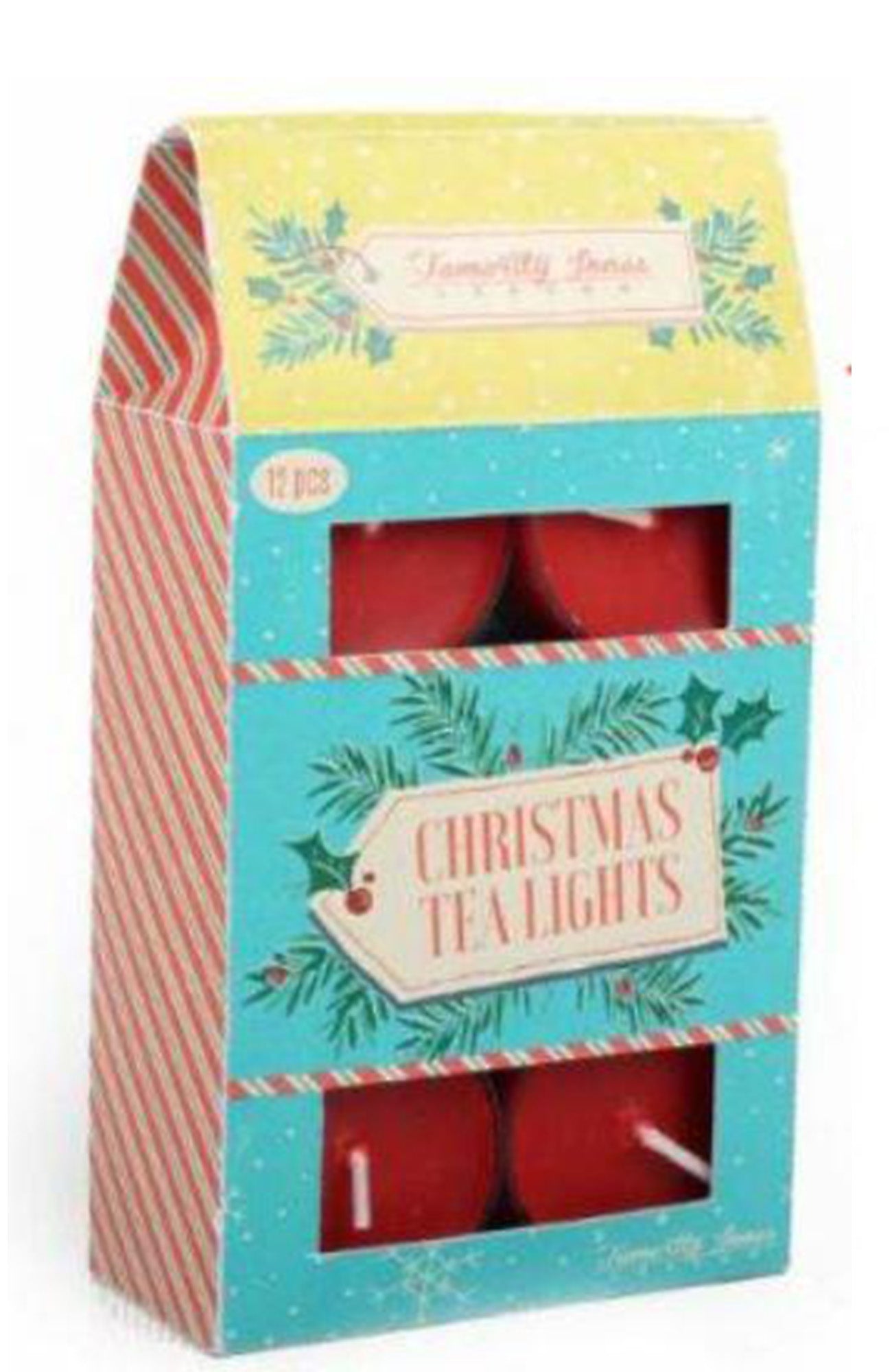 Red Christmas Tea Lights 12 Pack - Temerity Jones
